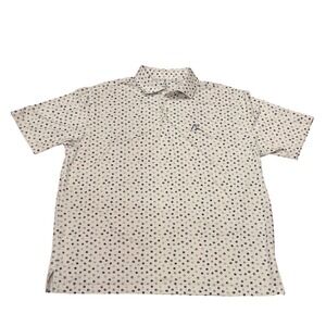 Rhoback Mens Paw Print Performance Polo Shirt White Blue Large PP0040